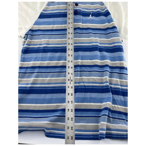 Vintage Air Jordan Shirt Mens Small Blue White Polo Golf Preppy Short Sleeve - Picture 5 of 8